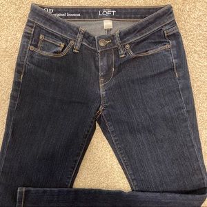 Loft Petite Low Rise Dark Bootcut Jeans
